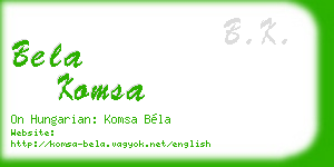 bela komsa business card